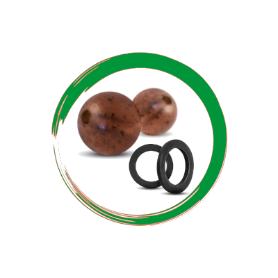 Gumové kuličky, kroužky a korálky