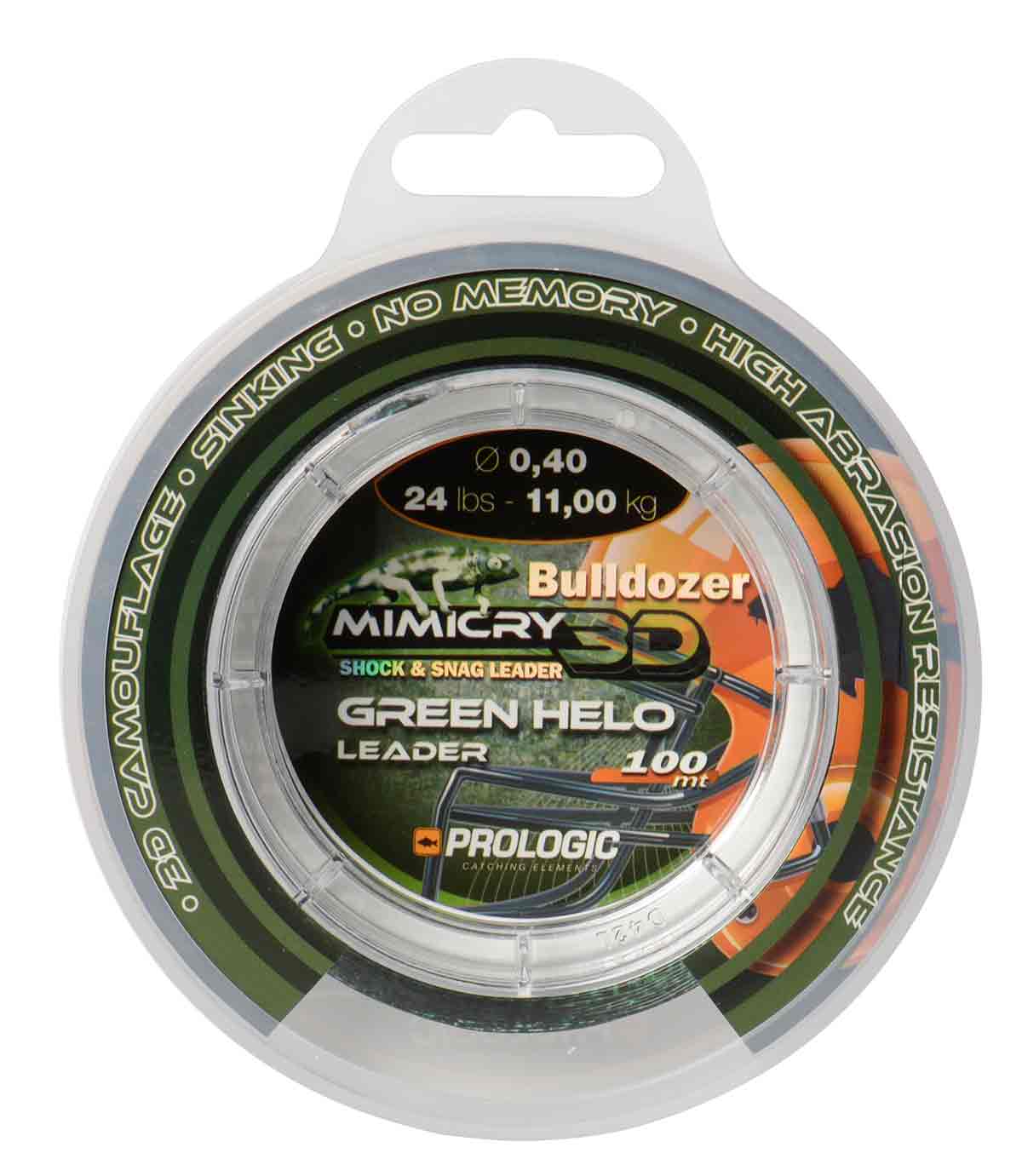 PROLOGIC Šokovy vlasec Mimicry Green Helo Leader 100m 0,60mm