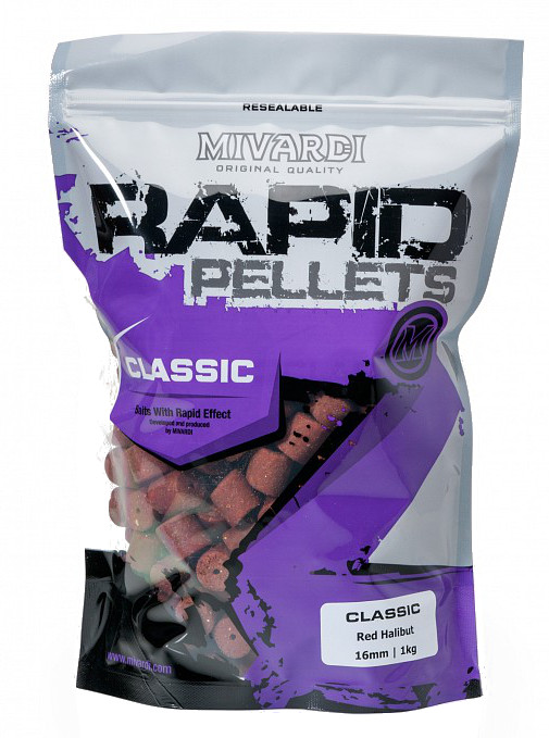 MIVARDI Pelety Rapid Classic Red Halibut 1kg 8mm