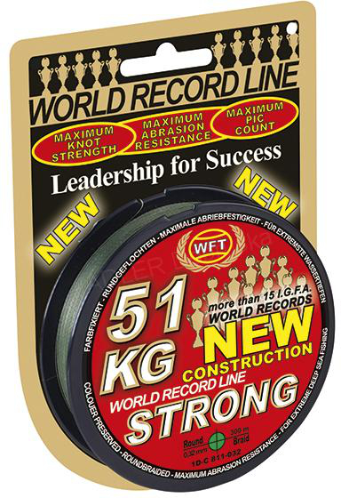 WFT Pletená šňůra KG Strong 300m 0,22mm 32kg zelená
