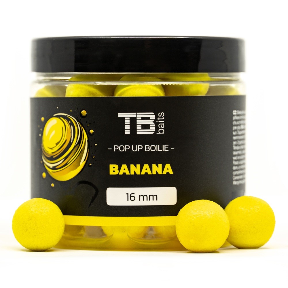 TB BAITS Plovoucí boilie Pop-Up Banana + NHDC 65g 16mm