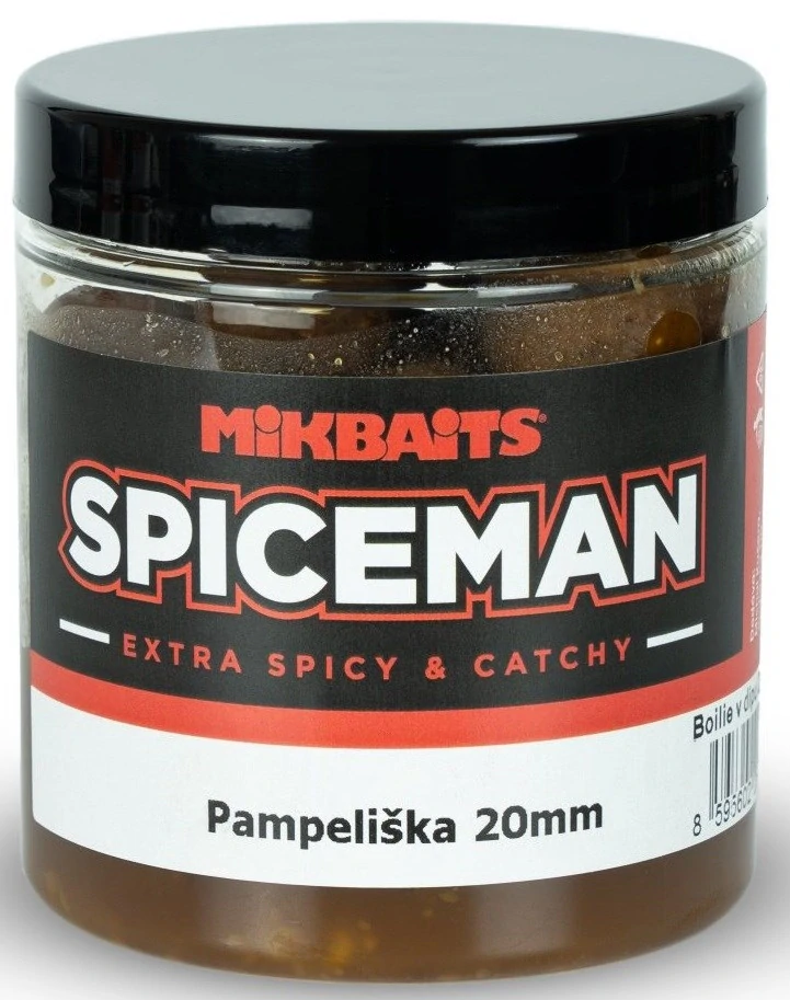 MIKBAITS Boilie v dipu Spiceman Pampeliška 250ml 20mm
