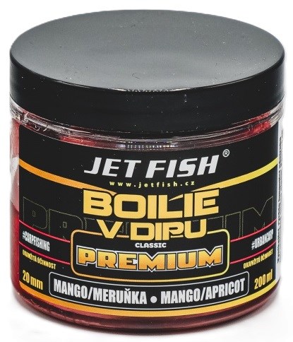 JET FISH Boilie v dipu Premium Clasicc Mango / Meruňka 200ml 20mm