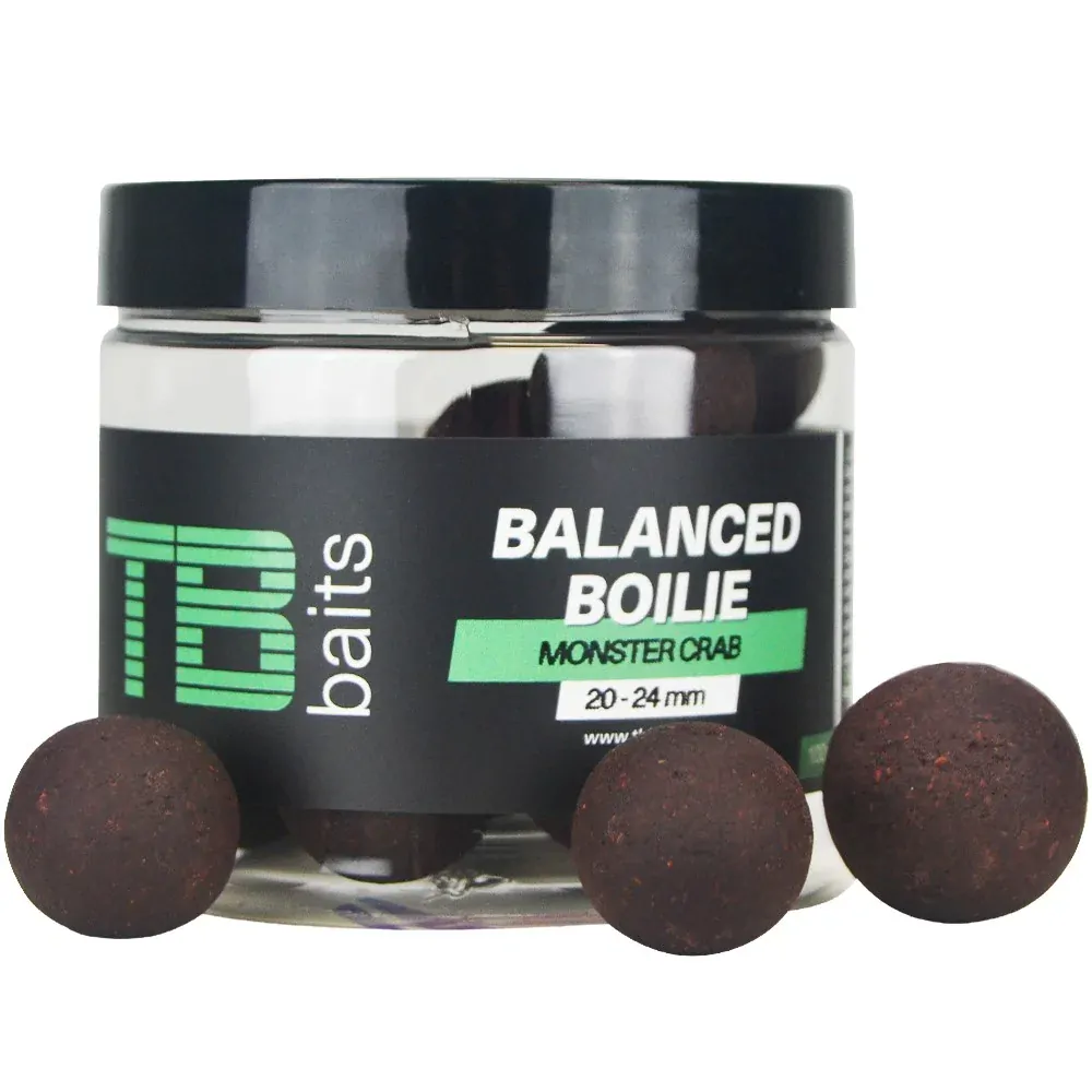 TB BAITS Vyvážené boilie Balanced + Atraktor Monster Crab 100g 20-24mm