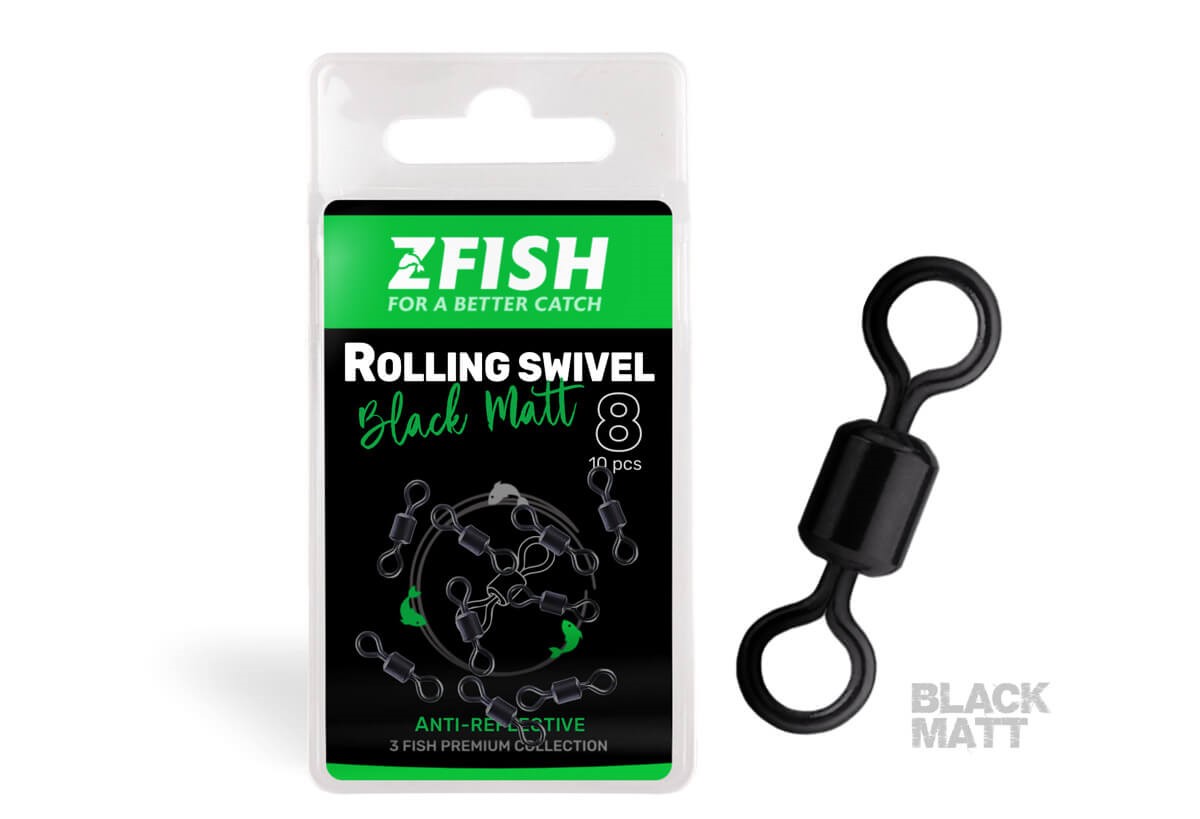 ZFISH Obratlík Rolling Swivel Black Matt #8 28kg