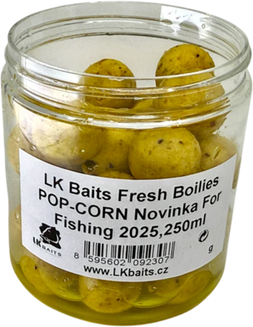 LK BAITS Fresh boilies Popcorn 250ml 20mm
