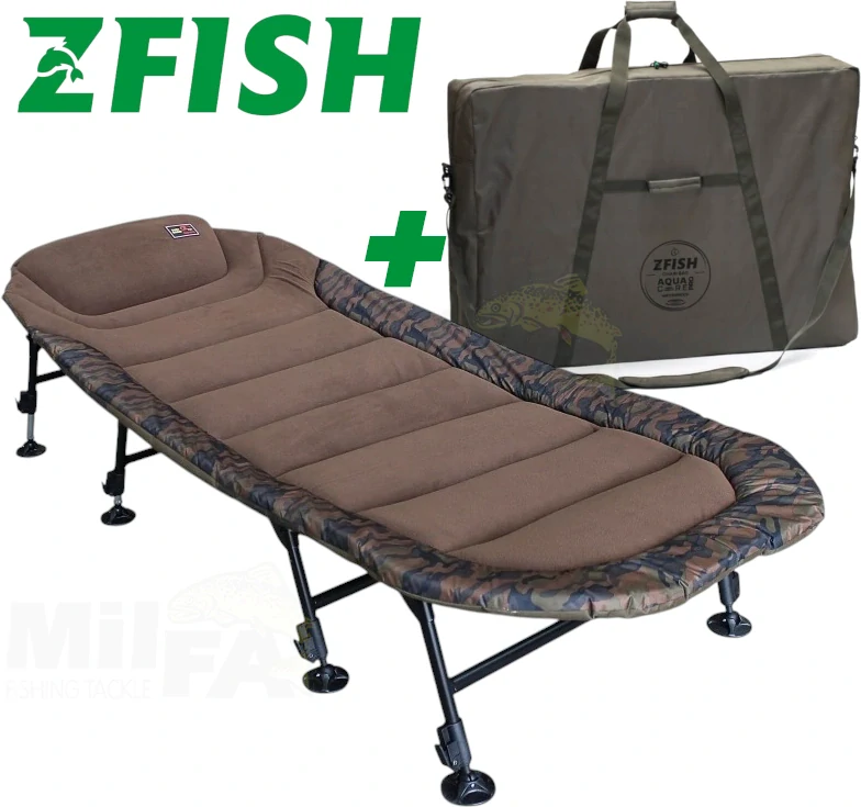 AKCE ZFISH Lehátko Camo Condor Bedchair 8leg + transportní taška Aquacore