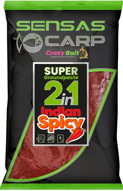 SENSAS Směs na pastu Super Groundpaste 2in1 Indian Spicy 1kg
