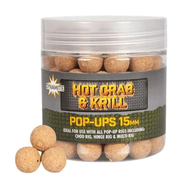 DYNAMITE BAITS Pop-Ups Hot Crab & Krill 15 mm