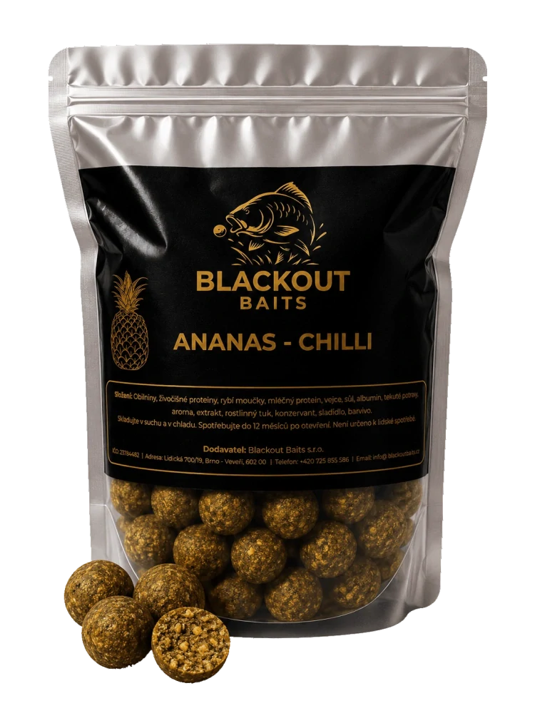 BLACKOUT BAITS Boilies Ananas Chilli 1kg 20mm
