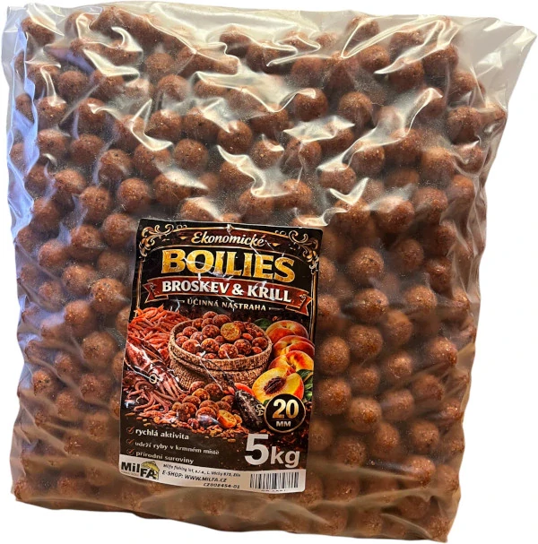MILFA Boilies Eco Broskev Krill 5kg 20mm