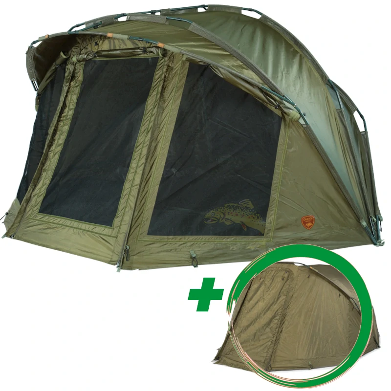 GIANTS FISHING Bivak Monster Bivvy 2,5 Man MK2 + druhý plášť Monster Overwrap 2,5 Man MK2