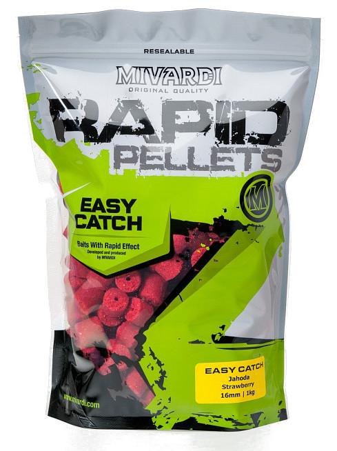 MIVARDI Pelety Rapid Easy Catch Jahoda 1kg 4mm