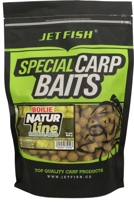 JET FISH Boilie Natur Line Kukuřice 800g 20mm