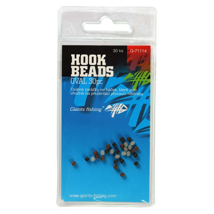 GIANTS FISHING Zarážka na háček Hooks Beads Oval 30ks