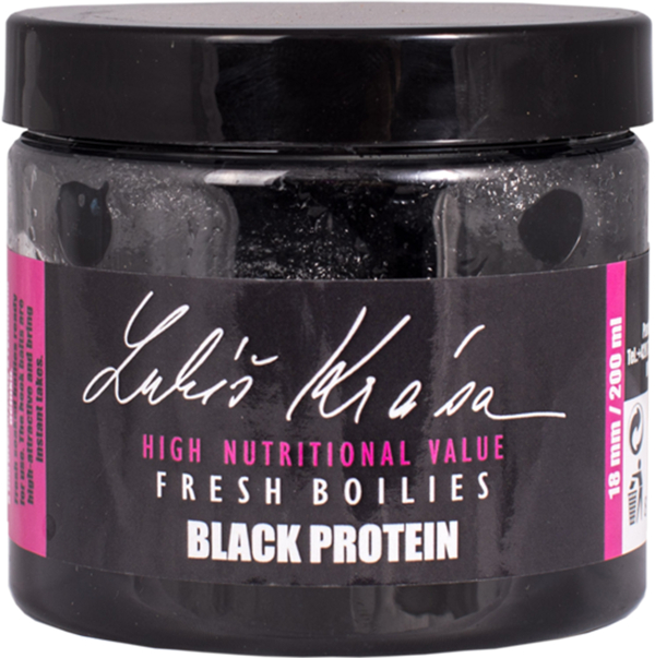 LK BAITS Fresh Boilies Lukáš Krása BLACK PROTEIN 200ml 18mm