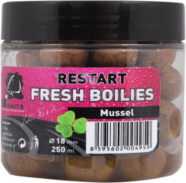 LK BAITS Fresh Boilies Restart Mussel 250ml 18mm