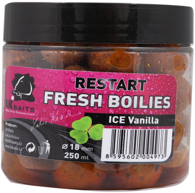 LK BAITS Fresh Boilies Restart Ice Vanilla 250ml 18mm