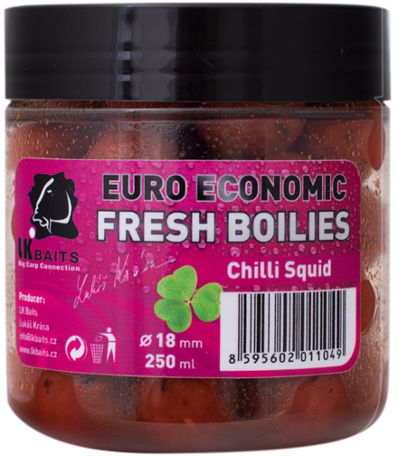 LK BAITS Fresh Boilies Economic Chilli Squid 250ml 18mm