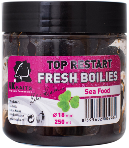 LK BAITS Fresh Boilies Top Restart Sea Food 250ml 18mm