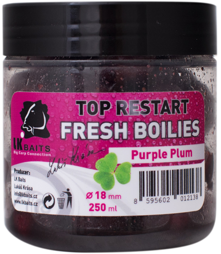 LK BAITS Fresh Boilies Top Restart Purple Plum 250ml 18mm
