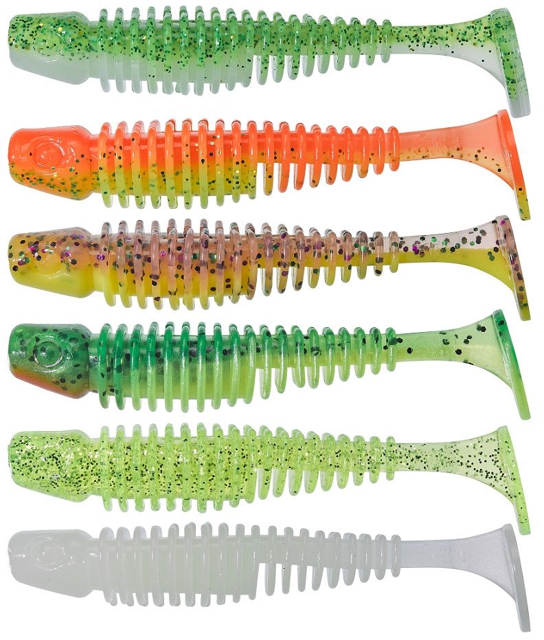 GUNKI Gumová nástraha Tipsy SXL Dark Water Orange Chart Belly 10cm