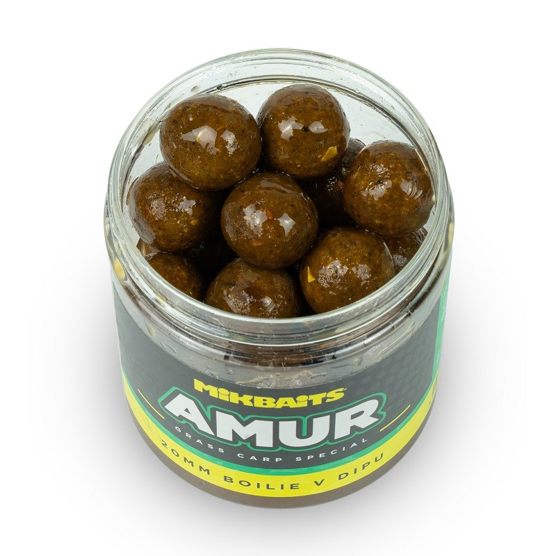 MIKBAITS Boilie v dipu Amur Range 250ml 20mm