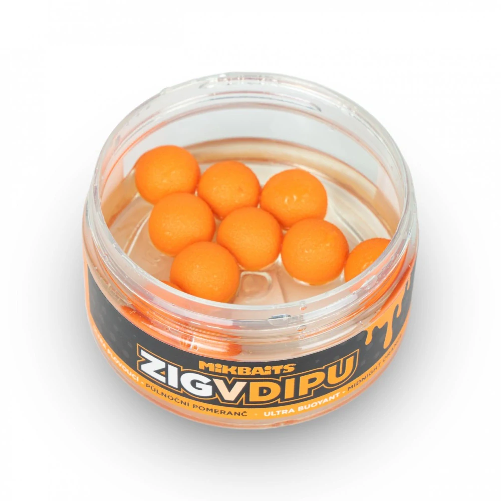 MIKBAITS Plovoucí v dipu Zig Ultra Pulnoční pomeranč 15mm