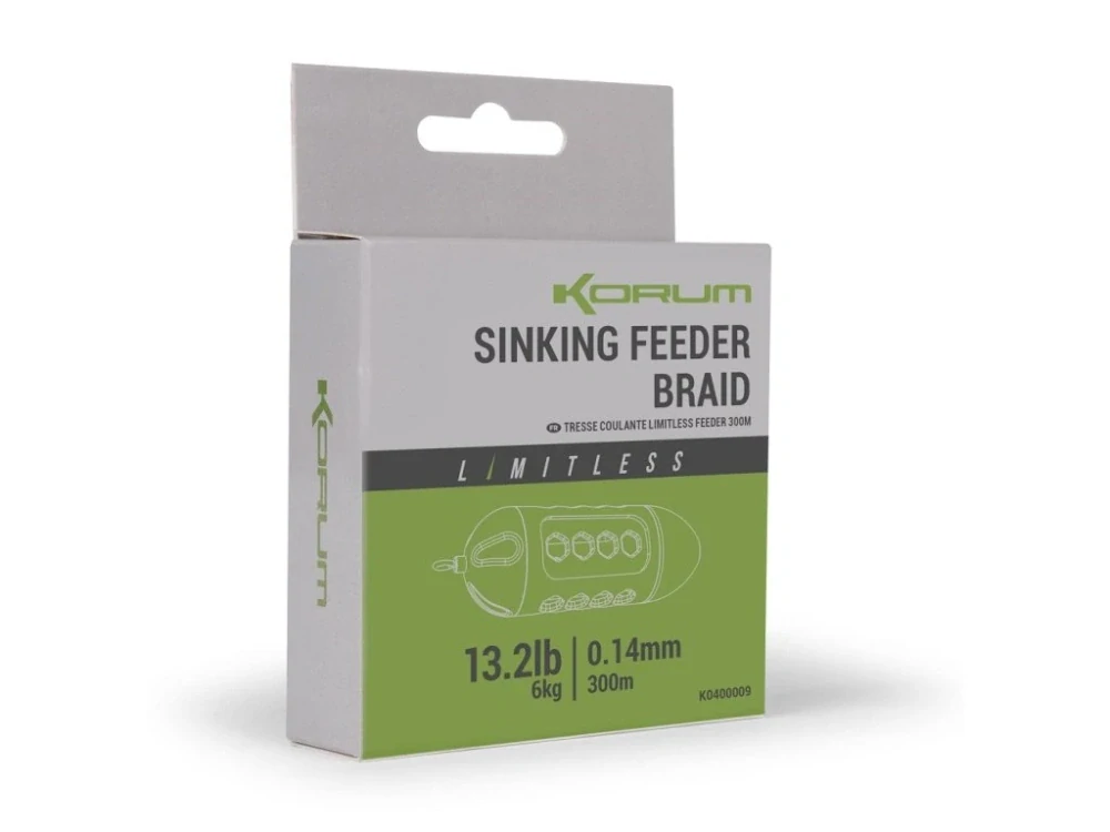 KORUM Pletená šňůra Limitless Sinking Feeder Braid 300m 0,16mm