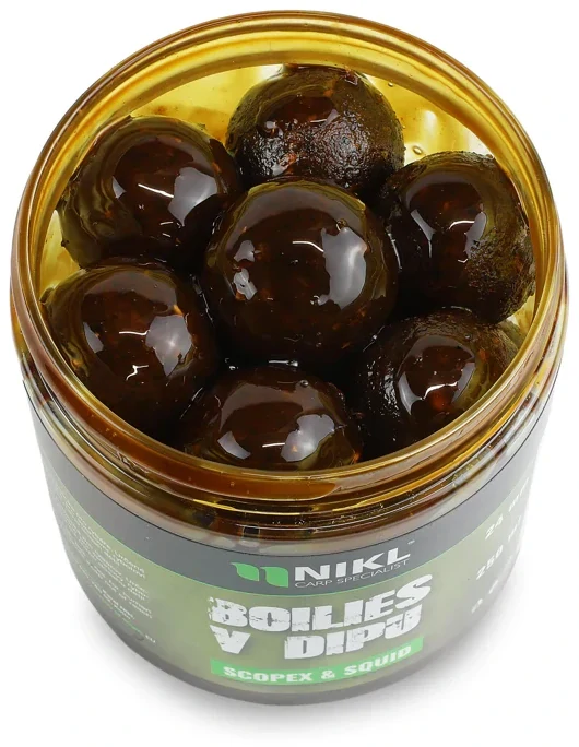 NIKL Boilies v dipu Scopex & Squid 250ml 24mm
