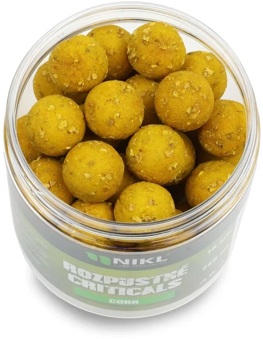 NIKL Rozpustné Criticals boilie Corn 250ml 18mm