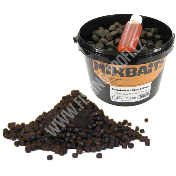 MIKBAITS Pelety Classic Halibut 2,5kg 2mm + 100ml lososový oleje