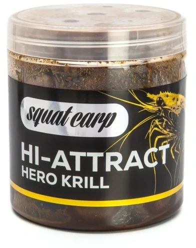 SQUAT CARP Boilies v dipu Hi-Attract Hero Krill 24mm 220g