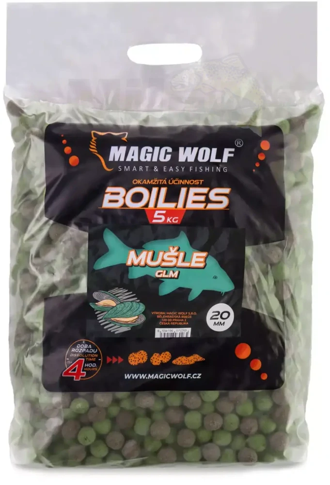 MAGIC WOLF Boilies Mušle 5kg 20mm