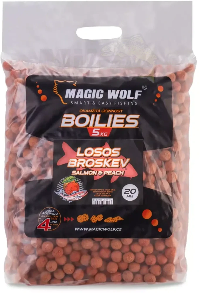 MAGIC WOLF Boilies Losos Broskev 5kg 24mm