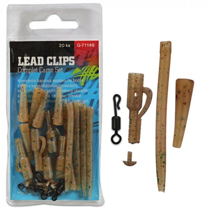 GIANTS FISHING Kompletní sada na boční olovo Lead Clips Camo Set