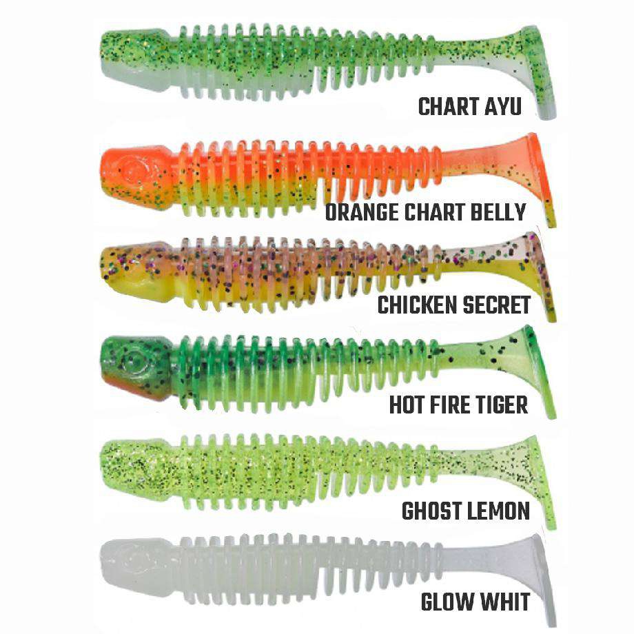 GUNKI Gumová nástraha Tipsy SXL Dark Water Orange Chart Belly 10cm