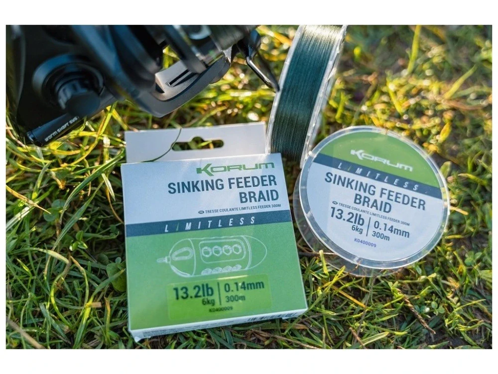 KORUM Pletená šňůra Limitless Sinking Feeder Braid 300m 0,16mm