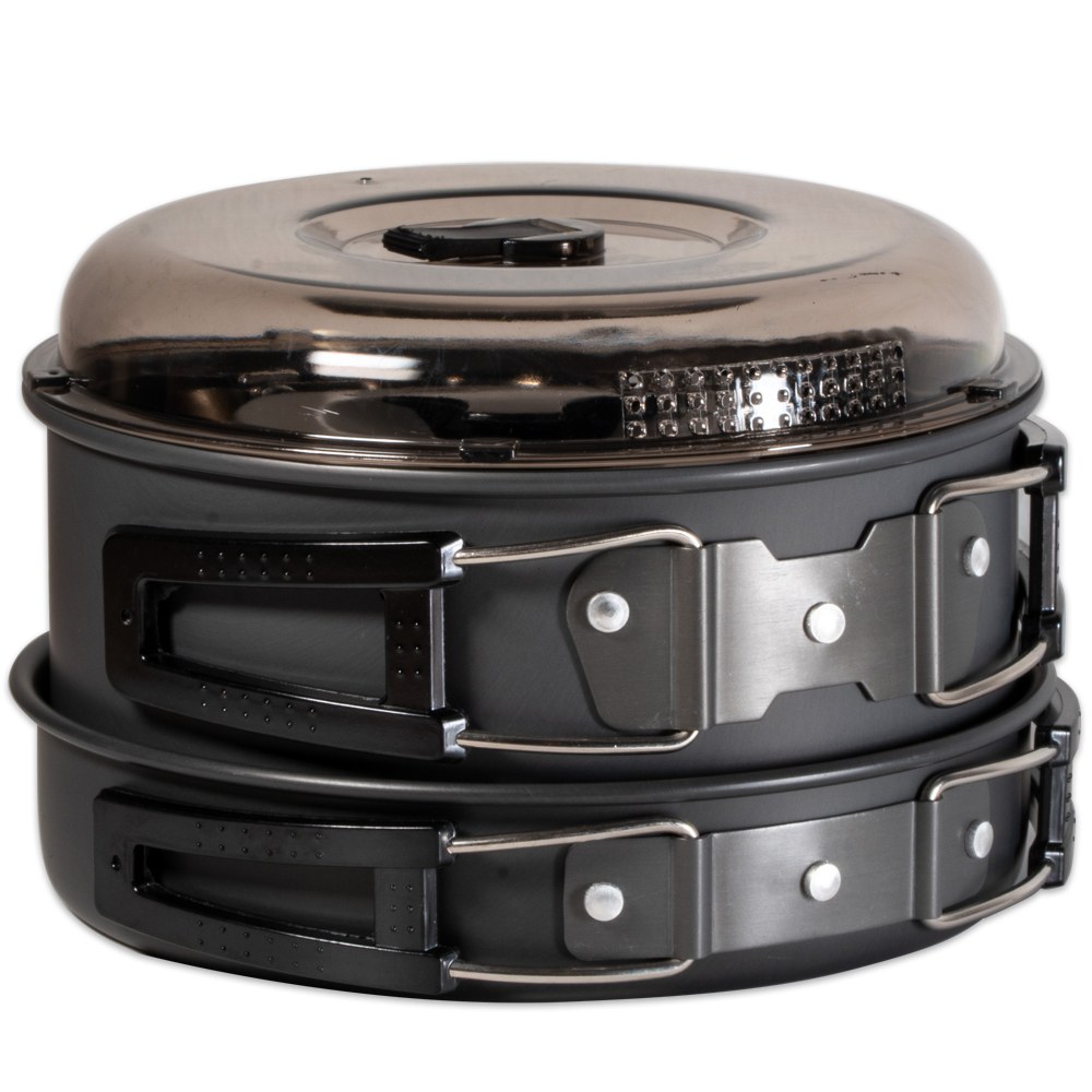 GIANTS FISHING Sada nádobí s konvičkou 3 Piece Pan & Kettle Set