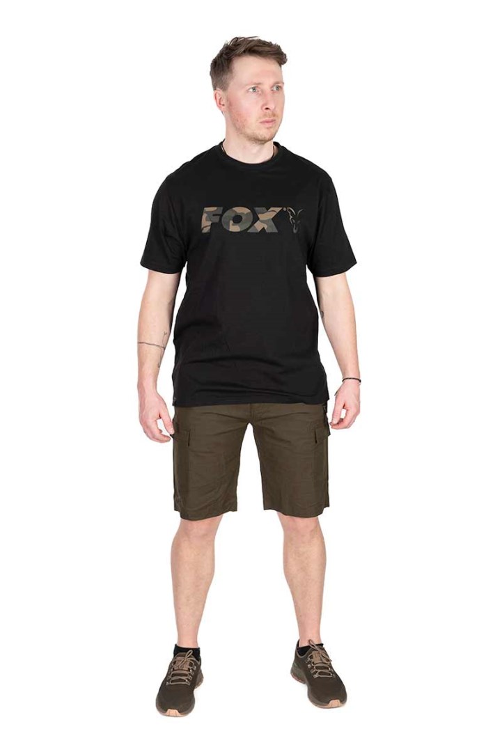 FOX Tričko Black Camo Logo T-Shirt XL