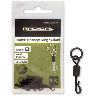 RADICAL Rychlovýměnný obratlík s kroužkem Quick Change Ring Swivel 10ks #8
