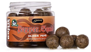 SPORTCARP Dipované boilies Dipped Boilies Pepper Squid 18mm