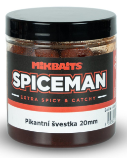 MIKBAITS Boilie v dipu Spiceman Pikantní švestka 250ml 20mm
