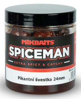 MIKBAITS Boilie v dipu Spiceman Pikantní švestka 250ml 24mm