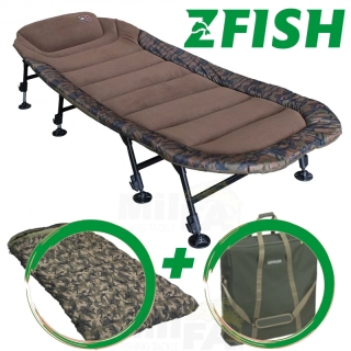 AKCE ZFISH Lehátko Camo Condor Bedchair 8leg + spací pytel Hoogan 5 Season + transportní taška