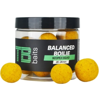 TB BAITS Vyvážené boilie Balanced + Atraktor Scopex Squid 100g 20-24mm