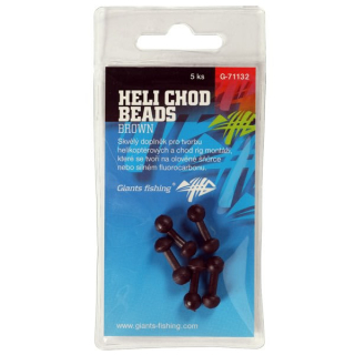GIANTS FISHING Zarážky Heli-Chod Beads Brown 5ks
