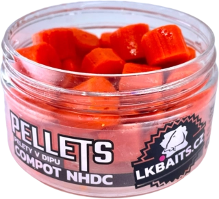 LK BAITS Pelety v dipu Compot NHDC 60g 12mm