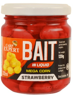 CARP EXPERT Kukuřice v nálevu Mega Corn Jahoda 212ml