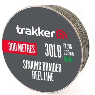 TRAKKER Kmenová šňůra Sinking Braid Reel Line 30lb 13,6kg 0,29mm 300m